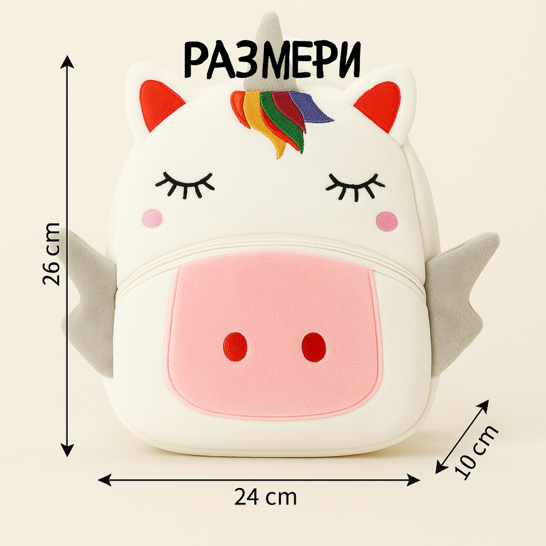 Персонализирана Детска Раница с Име – Животински 3D Дизайн Еднорог Синя Приказка