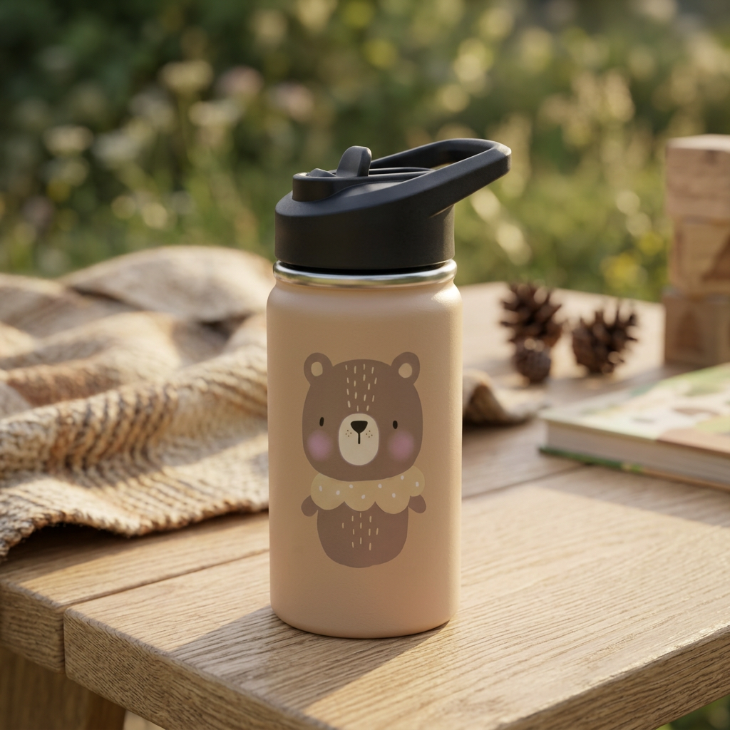 Детски термос Wonder Bear с капачка със сламка