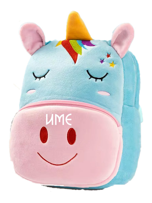 Персонализирана детска раница Еднорог Синя Приказка с 3D дизайн и бродирано име – Petriya’s Wonders