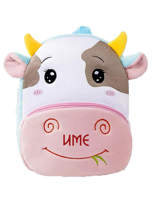 Персонализирана детска раница Крава Пастелка с 3D дизайн, ушички и бродирано име – Petriya’s Wonders