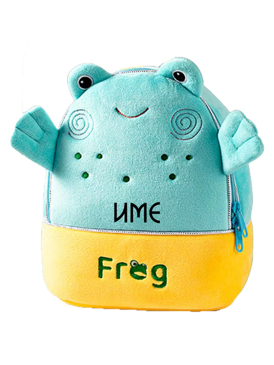 Персонализирана детска раница Жаба Смехурчо с 3D дизайн, очички и бродирано име – Petriya’s Wonders