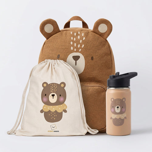 Wonder Bear комплект с детска раница, термос и мешка – Petriya’s Wonders